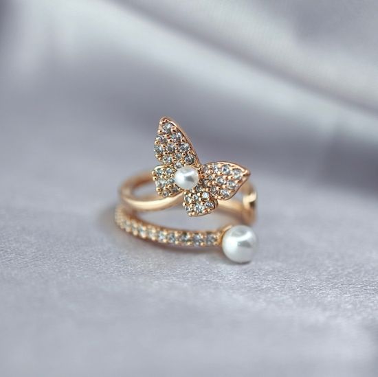Imagen de Arete Clip Mariposa y Perlas