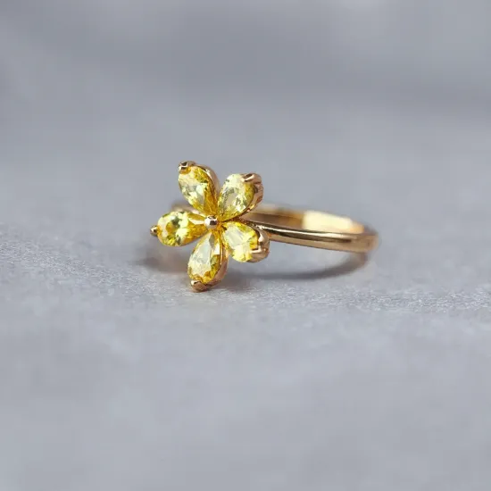 Imagen de Anillo Flor Pétalos Amarillos