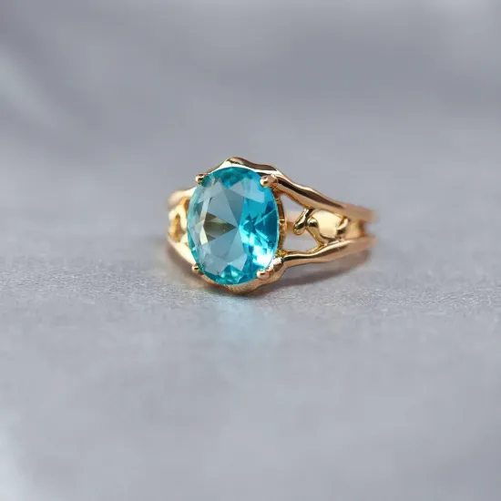 Imagen de Anillo Marquesa Azul Celeste