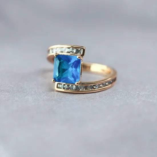 Imagen de Anillo Glamour Azul 