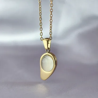 Imagen de Collar Gota Ojo de Gato Transparente  4501