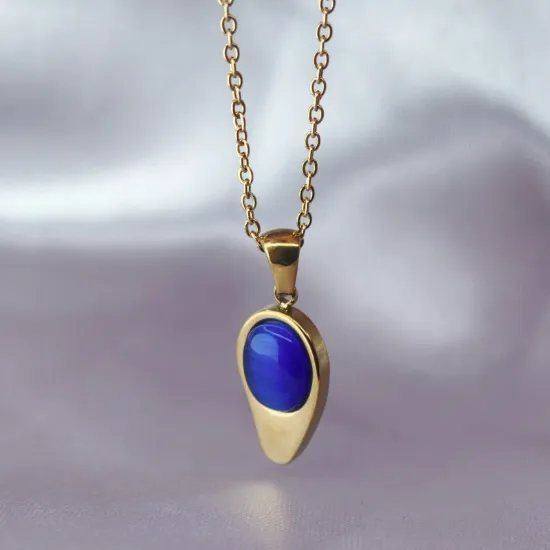 Imagen de Collar Gota Ojo de Gato Azul  4501