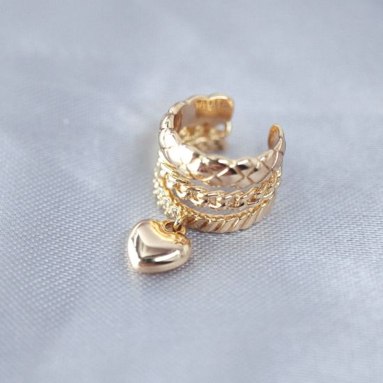 Imagen de Arete Clip Chain & Heart
