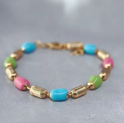 Imagen de Pulsera Comas de Colores y Oro  1606