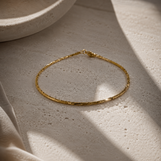Imagen de Pulsera Box Chain Torcida Oro Dorado  2001