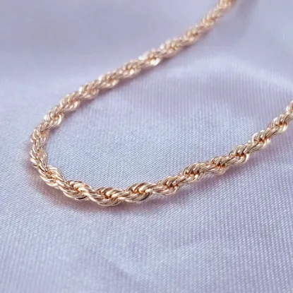 Imagen de Cadena Tejido Cordón Salomónico o Torzal Oro Dorado  6001