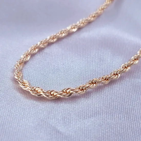 Imagen de Cadena Tejido Cordón Salomónico o Torzal Oro Dorado  6001