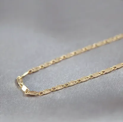 Imagen de Cadena Eslabones Valentino Espejo Estrella Oro Dorado  4502