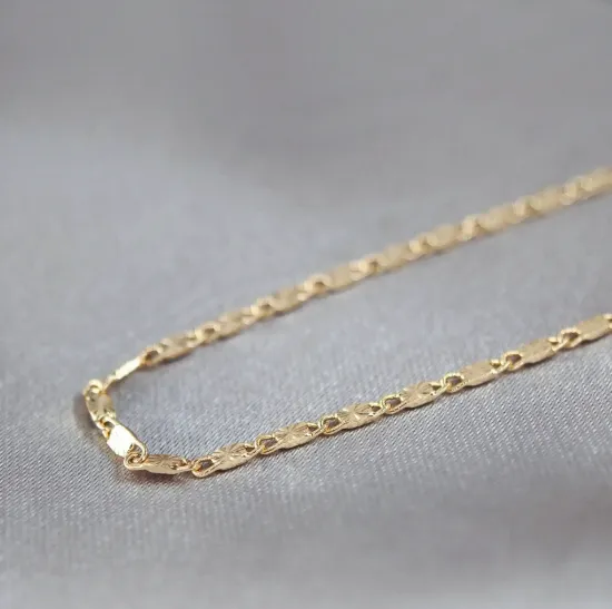 Imagen de Cadena Eslabones Valentino Espejo Estrella Oro Dorado  4502