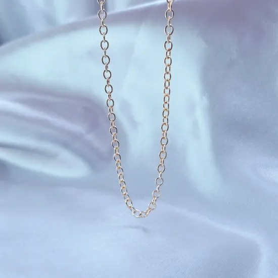 Imagen de Cadena Tejido Aros Ovalados Oro Dorado  6001