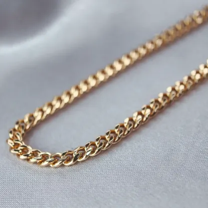 Imagen de Cadena Tejido Barabada Abierta Gruesa Oro Dorado Talla 5003