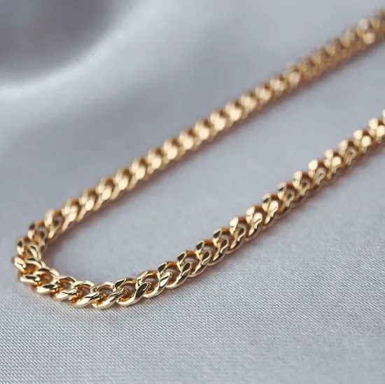 Imagen de Cadena Tejido Barabada Abierta Gruesa Oro Dorado Talla 6004