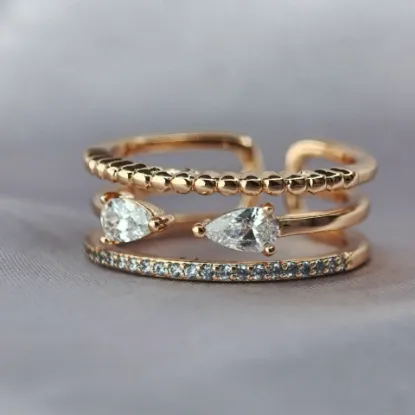 Imagen de Anillo Dos Gotas Chic