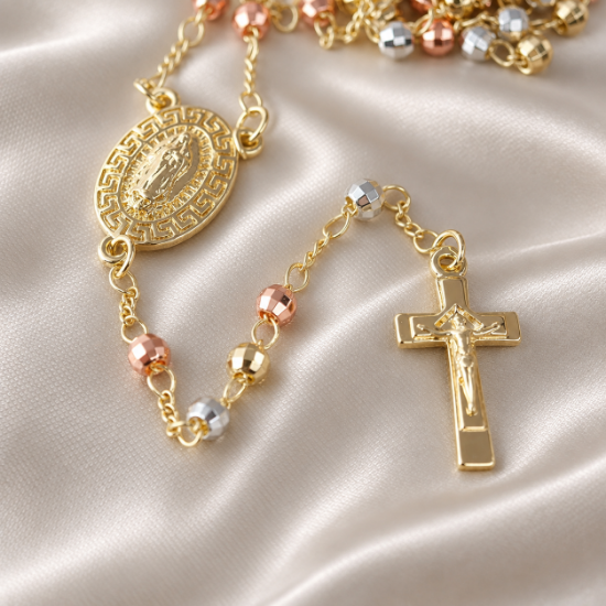 Imagen de Collar Rosario Florentino Virgen con Grecas Talla 5304