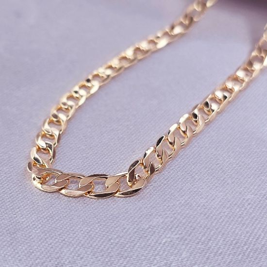 Imagen de Cadena Tejido Barabada Abierta Oro Dorado Talla 4407