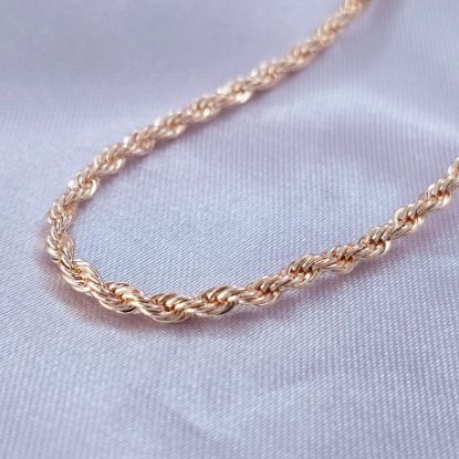 Imagen de Cadena Tejido Cordón Salomónico o Torzal Oro Dorado Talla 5901