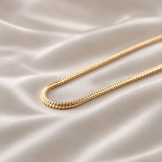 Imagen de Cadena Tejido Lazo Cordón Cerrado Oro Dorado Talla 4501