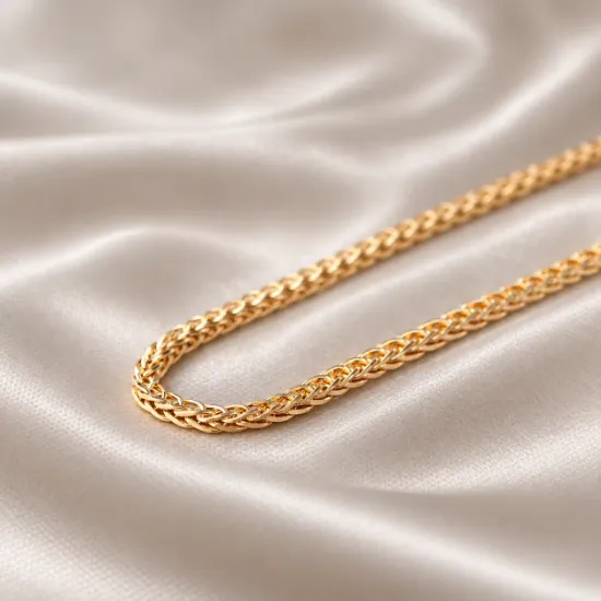 Imagen de Cadena Trejido Cubo Trenzado Oro Dorado Talla 5001