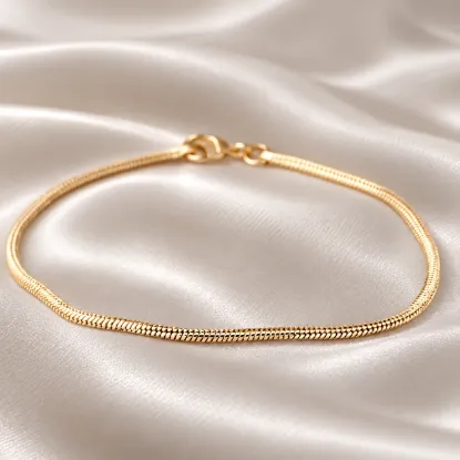 Imagen de Pulsera Tejido Cola Topo o Ratón Oro Dorado Talla 1902