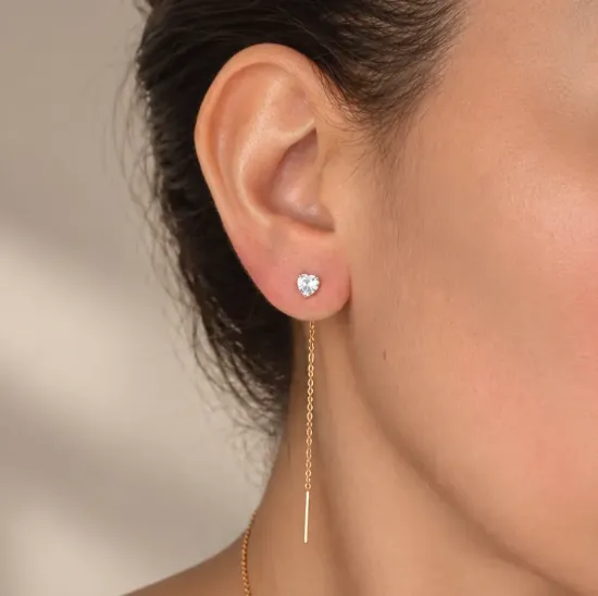 Imagen de Arete Corazón y Línea