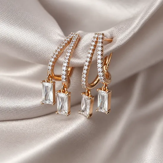 Imagen de Arete Doble Pavé Baguette