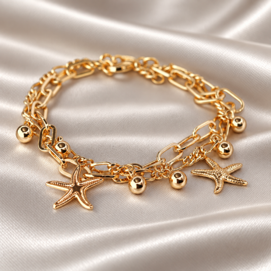 Imagen de Pulsera Doble Estrellas de Mar Talla 1905
