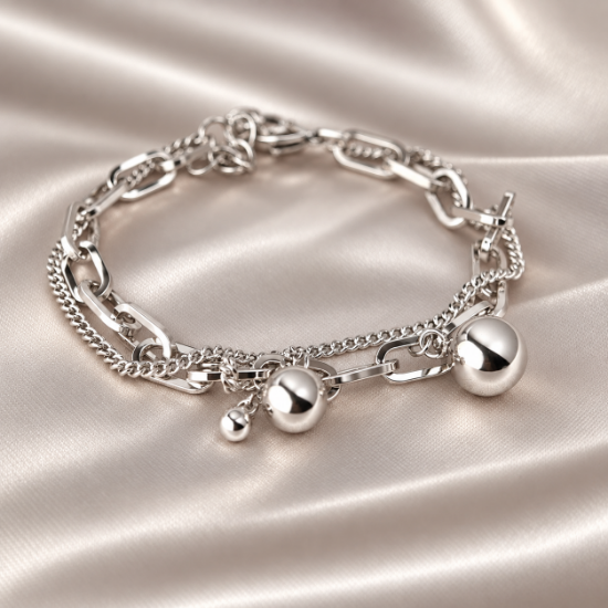 Imagen de Pulsera Doble Esferas Mágicas Talla 1806