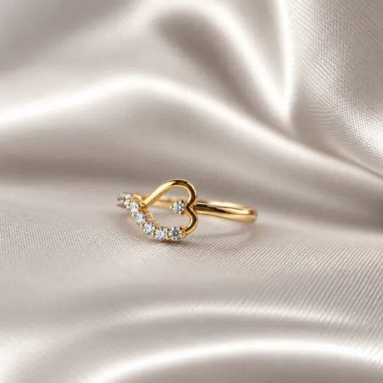 Imagen de Anillo Medio Dedo Corazón Radiante Talla 3