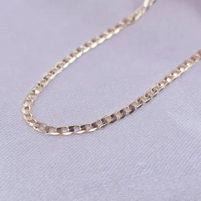 Imagen de Cadena Tejido Barbada Abierta Oro Dorado Talla 4502