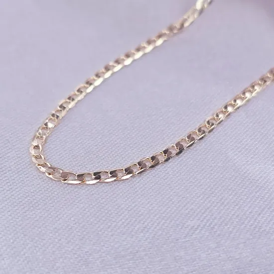 Imagen de Cadena Tejido Barbada Abierta Oro Dorado Talla 4502