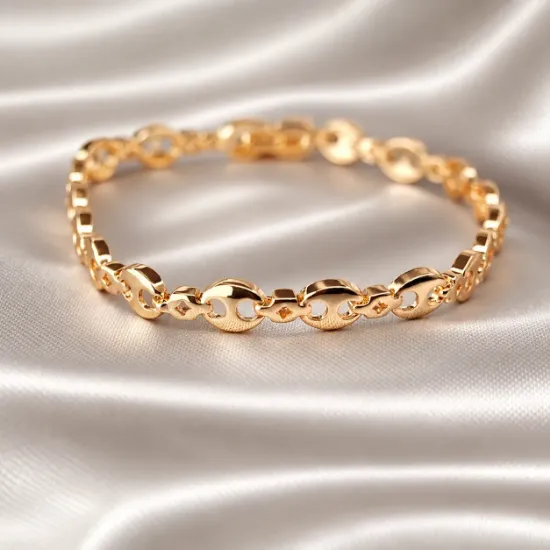 Imagen de Pulsera Tejido Gucci Grueso Separado Estrellas Oro Dorado Talla 1805